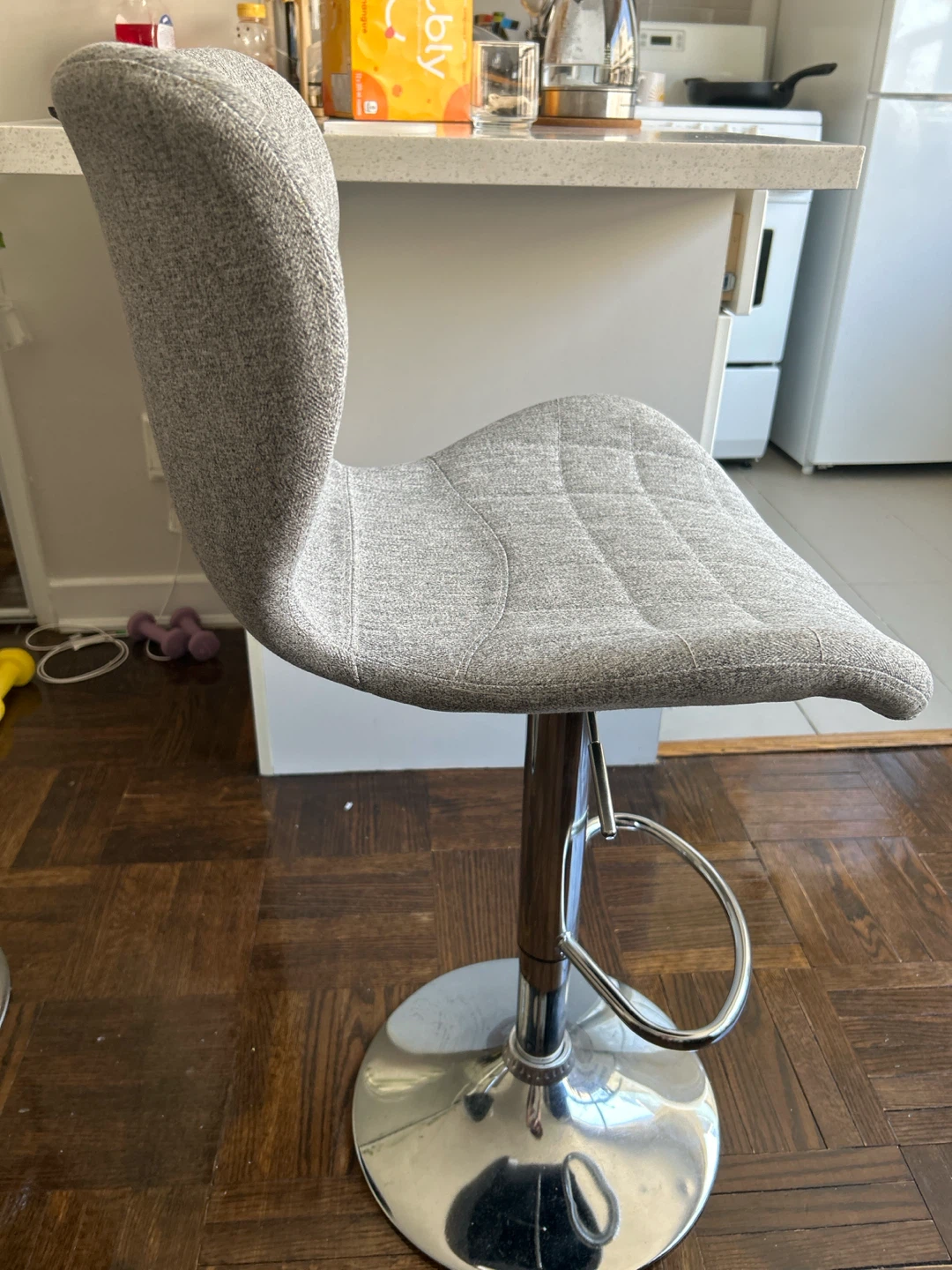 2 Grey Adjustable Bar Stool Chairs - photo 2