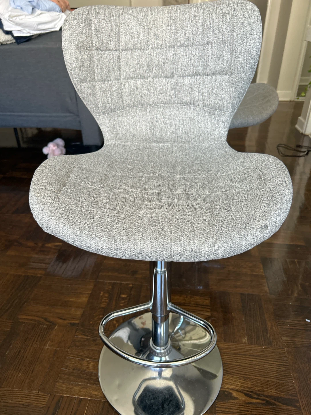 2 Grey Adjustable Bar Stool Chairs - photo 3