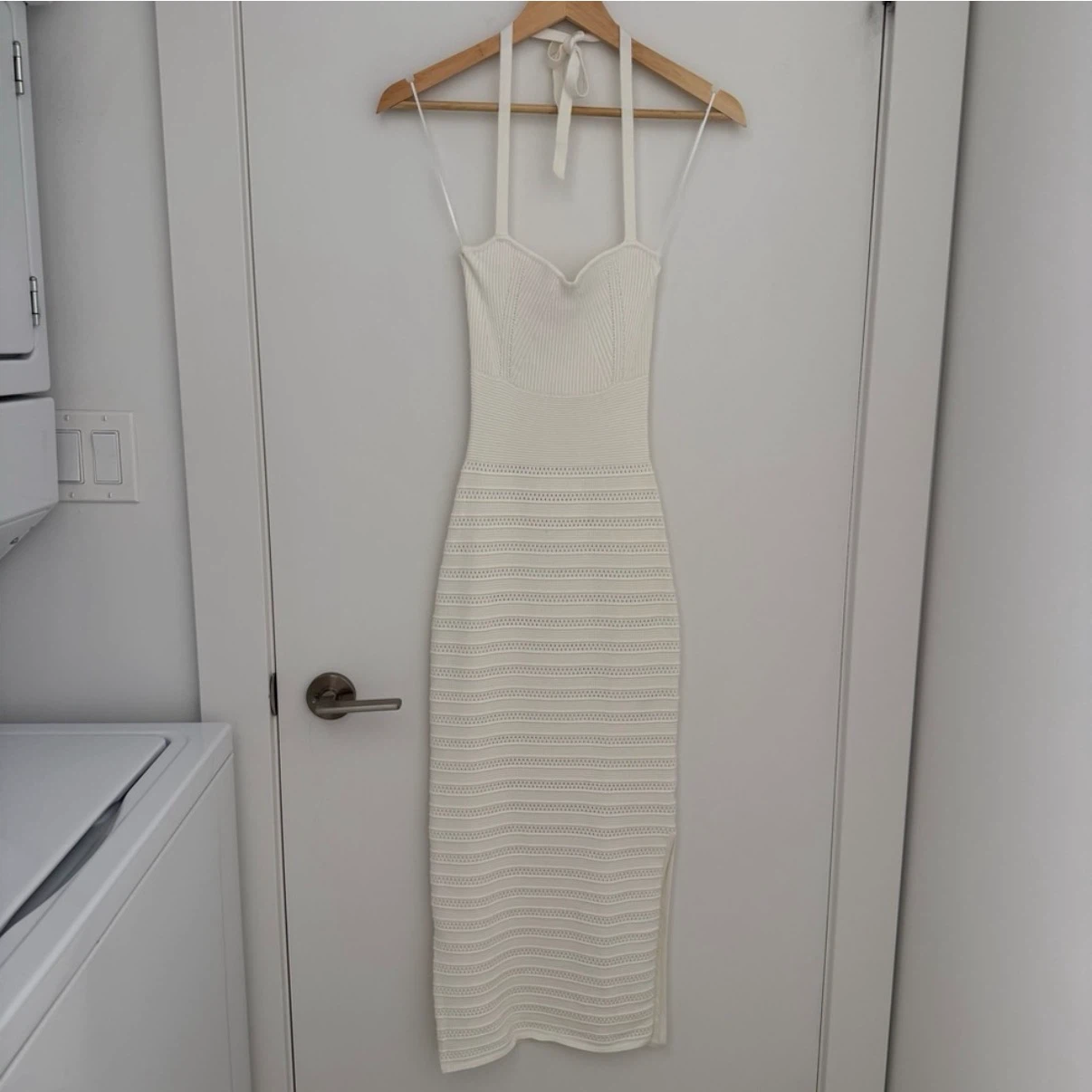 White Knit Midi Dress - photo 4
