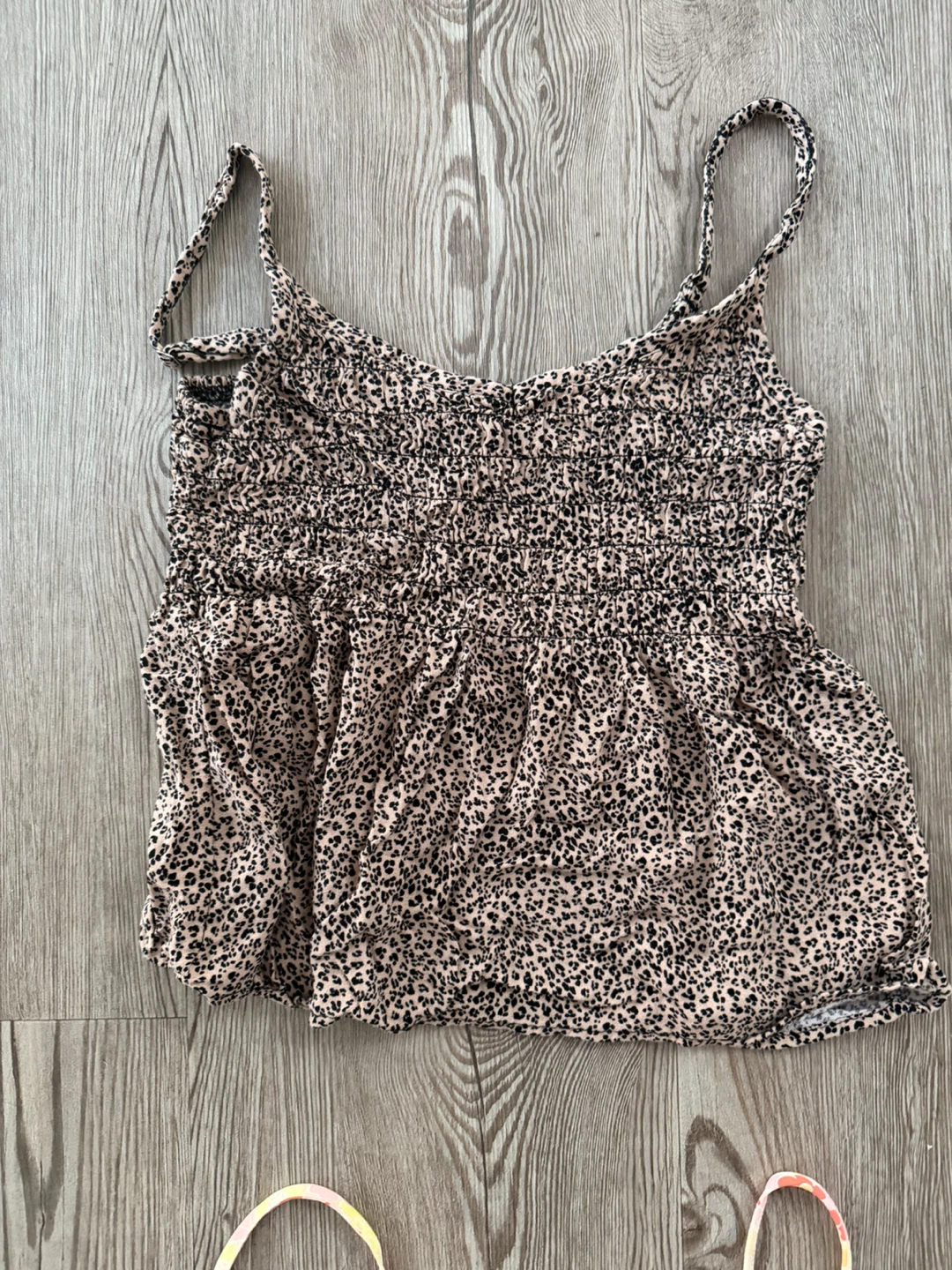 Smocked Camisole Top - Leopard Print