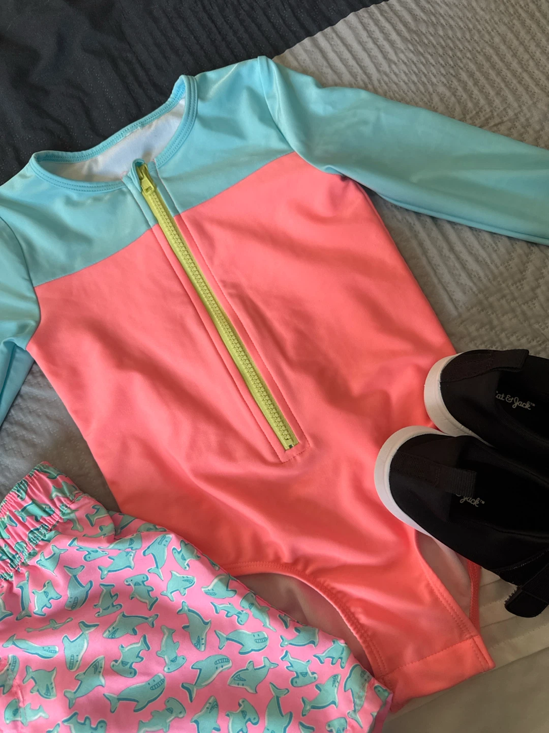 Cat & Jack Kids Swim Set - Rashguard, Swim Trunks, and Shoes - photo 4