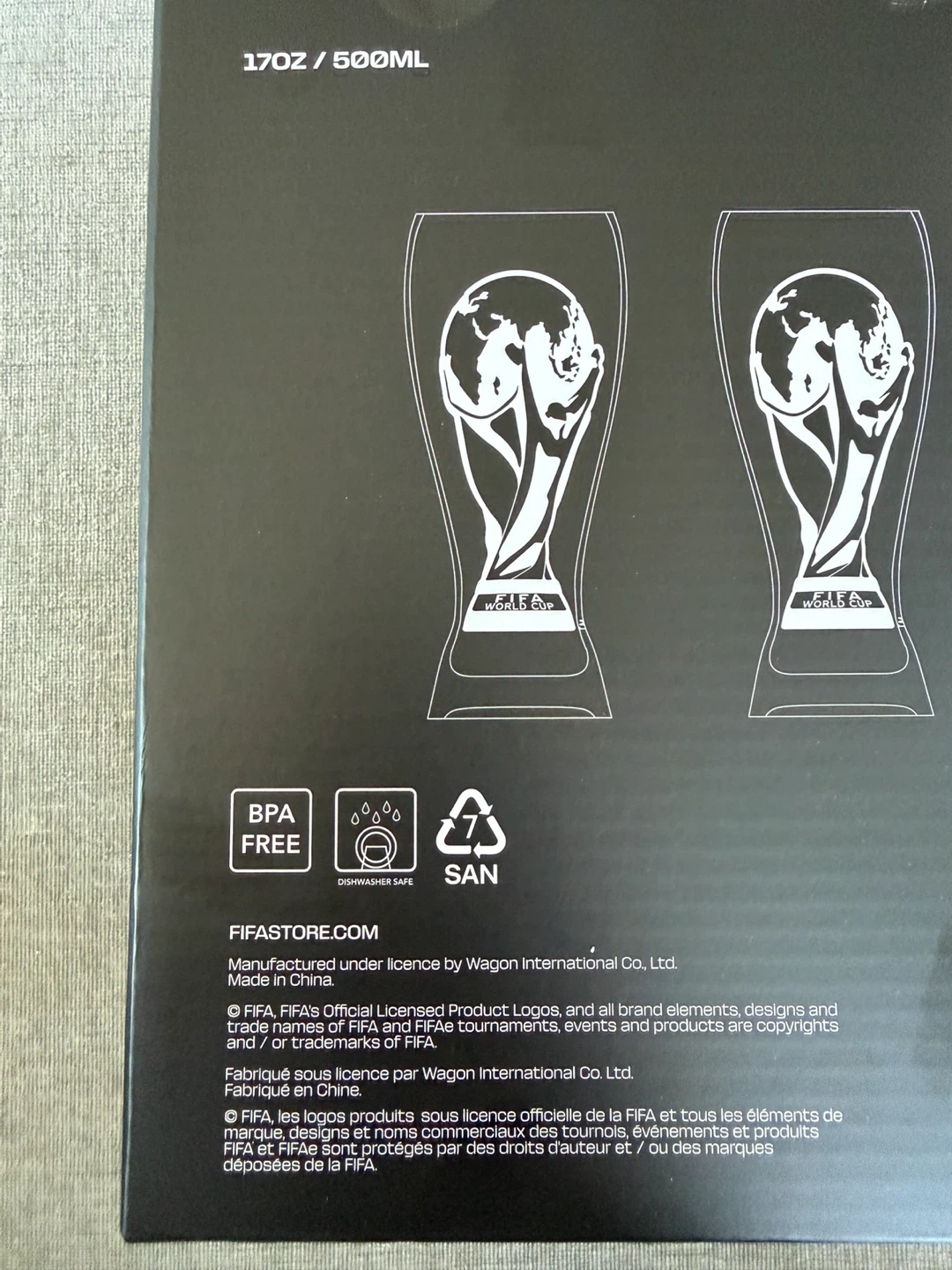 FIFA World Cup 2 Pack Plastic Pilsner Glasses 17oz / 500mL - photo 2