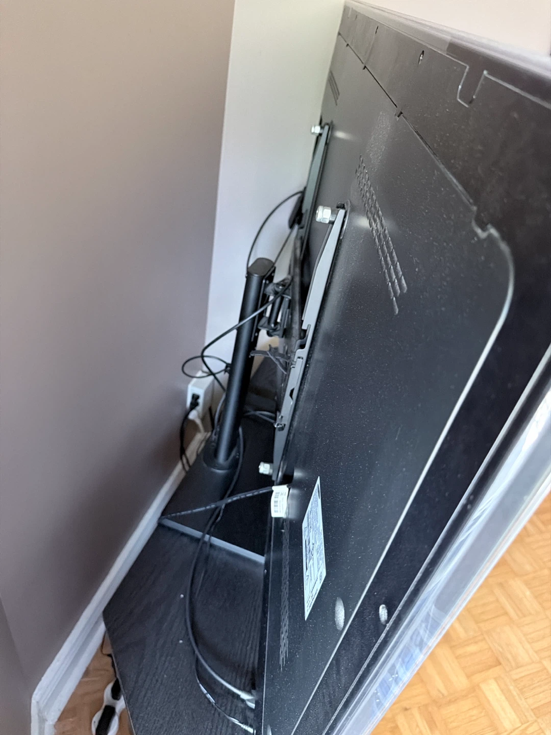 55 Inch Samsung TV Swivel stand with Black Wooden TV Stand - photo 2