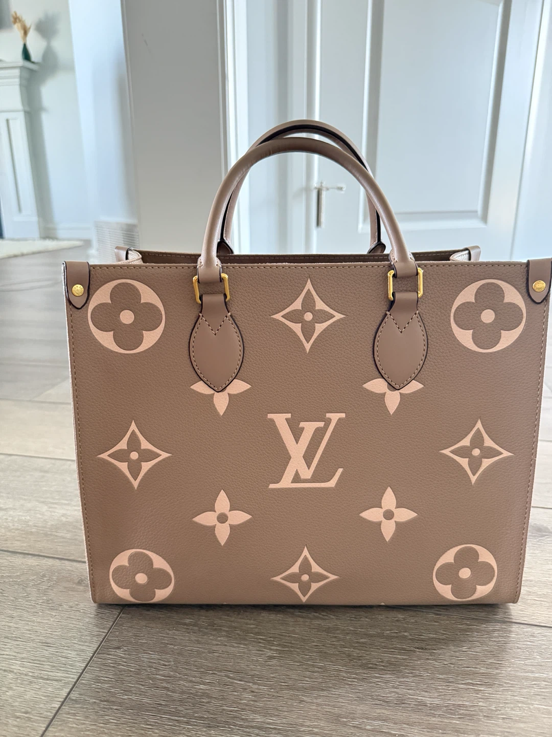 Designer Inspired Taupe Tote Bag with Long Shoulder Strap