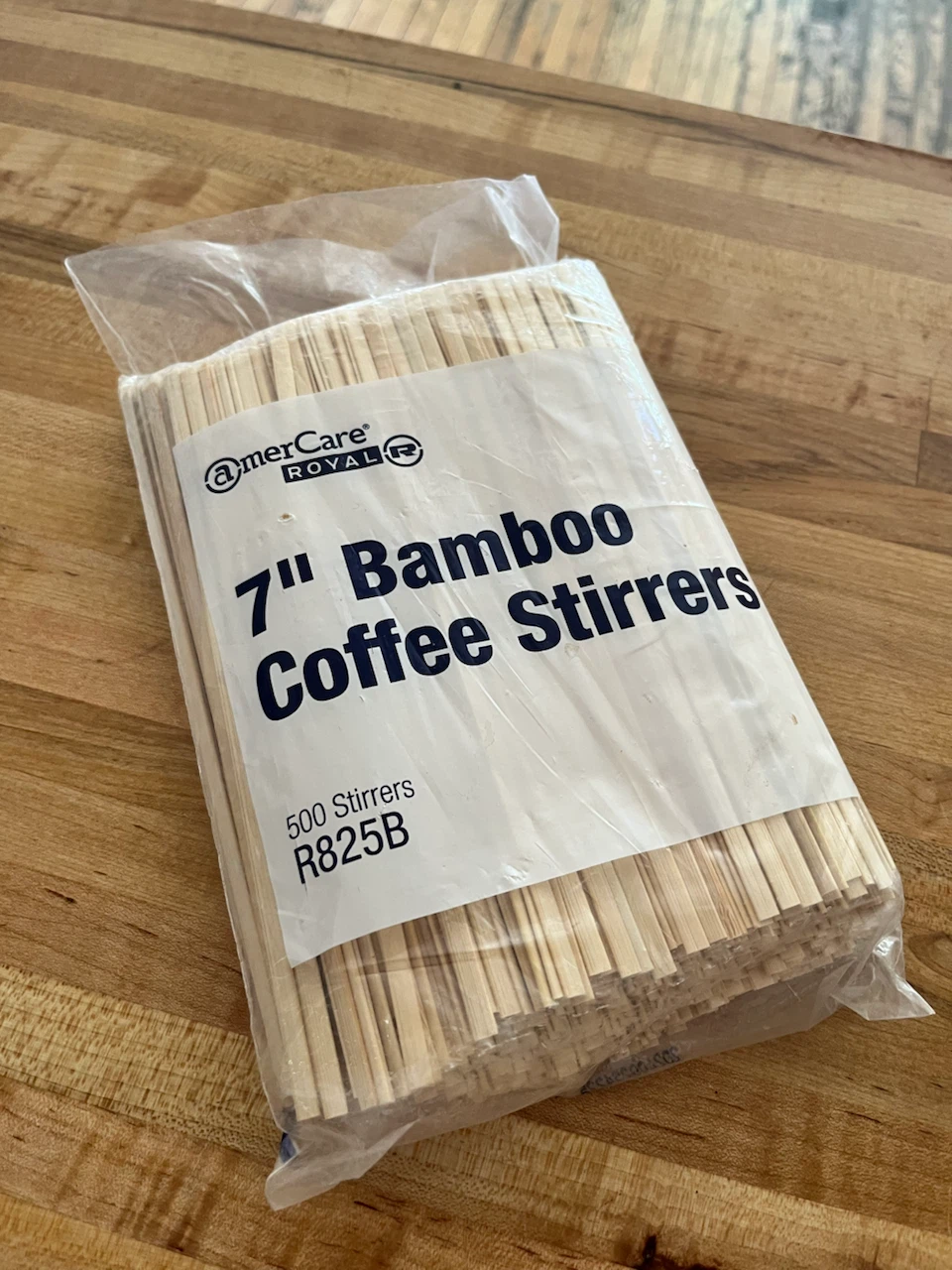 AmeriCare Royal 7" Bamboo Coffee Stirrers - 500 Count