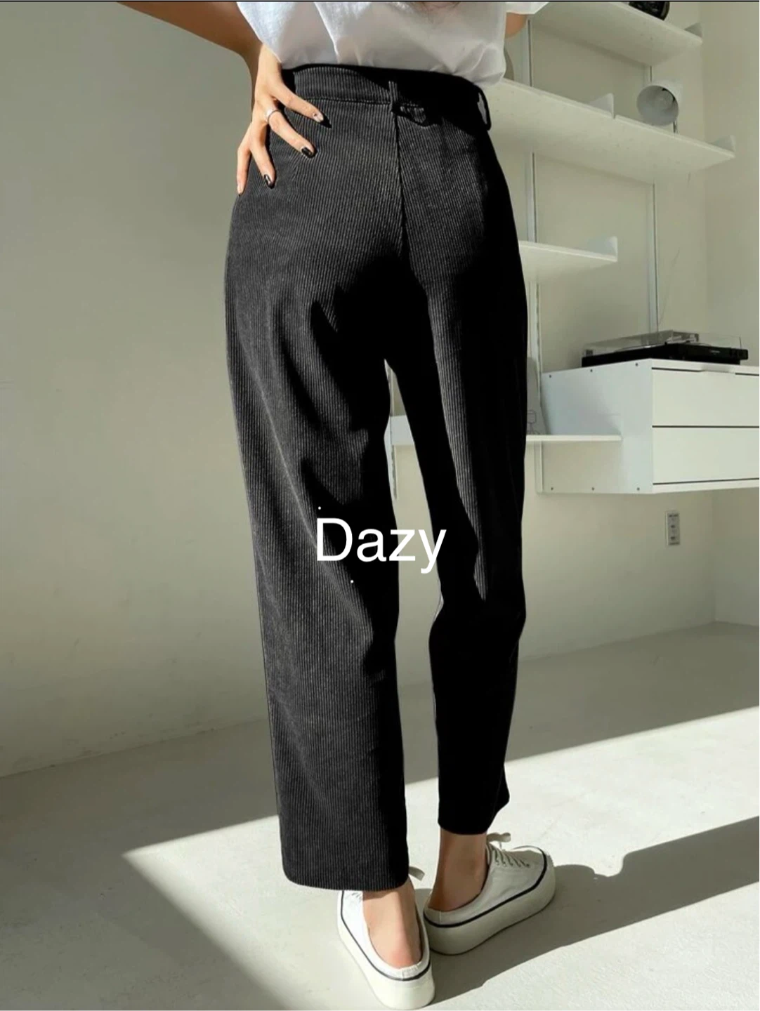 Dazy Corduroy Pants Black - photo 2