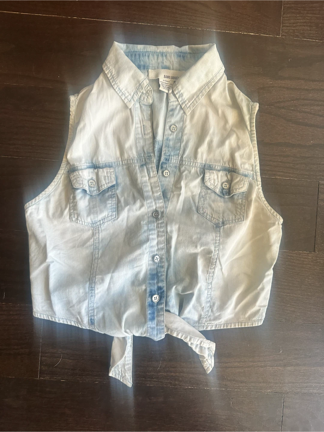 Sans Souci Sleeveless Denim Shirt vest