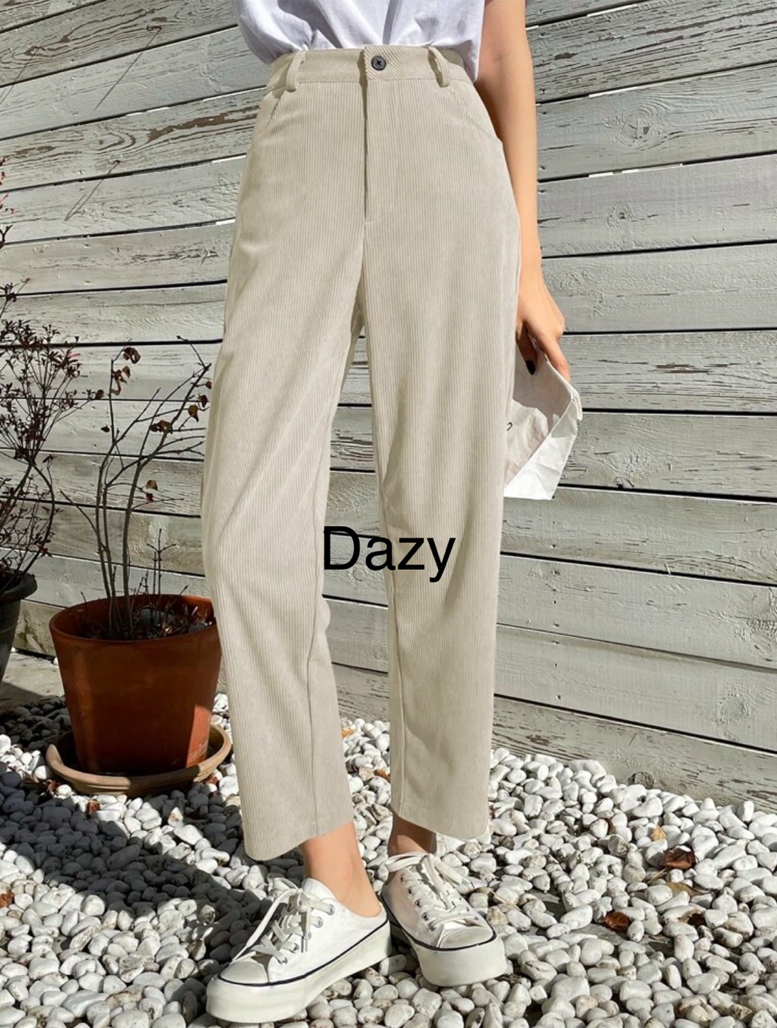 Dazy Corduroy Pants Beige - photo 2