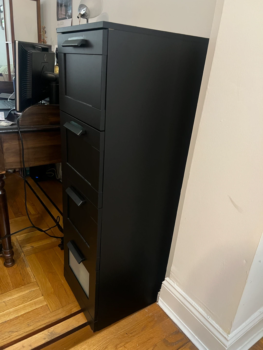 Black four drawer cabinet - photo 3