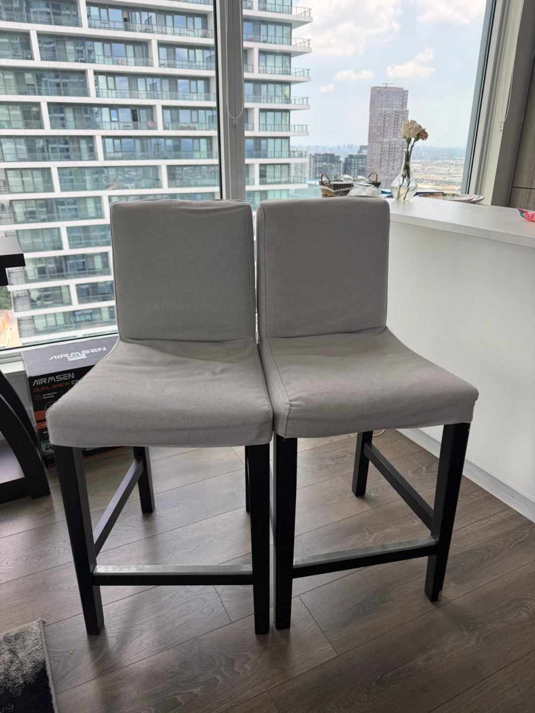 2 Ikea Grey Bar Stools