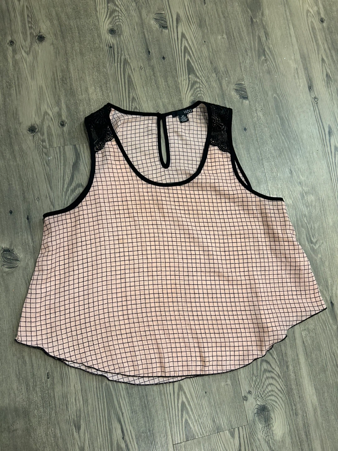 Pink Grid Pattern Tank Top - photo 4