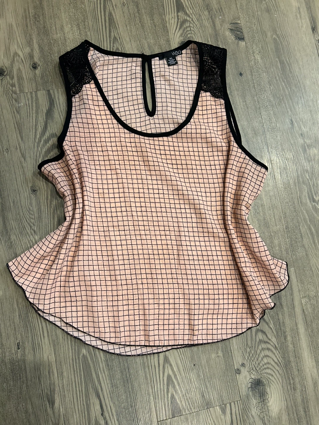 Pink Grid Pattern Tank Top - photo 2