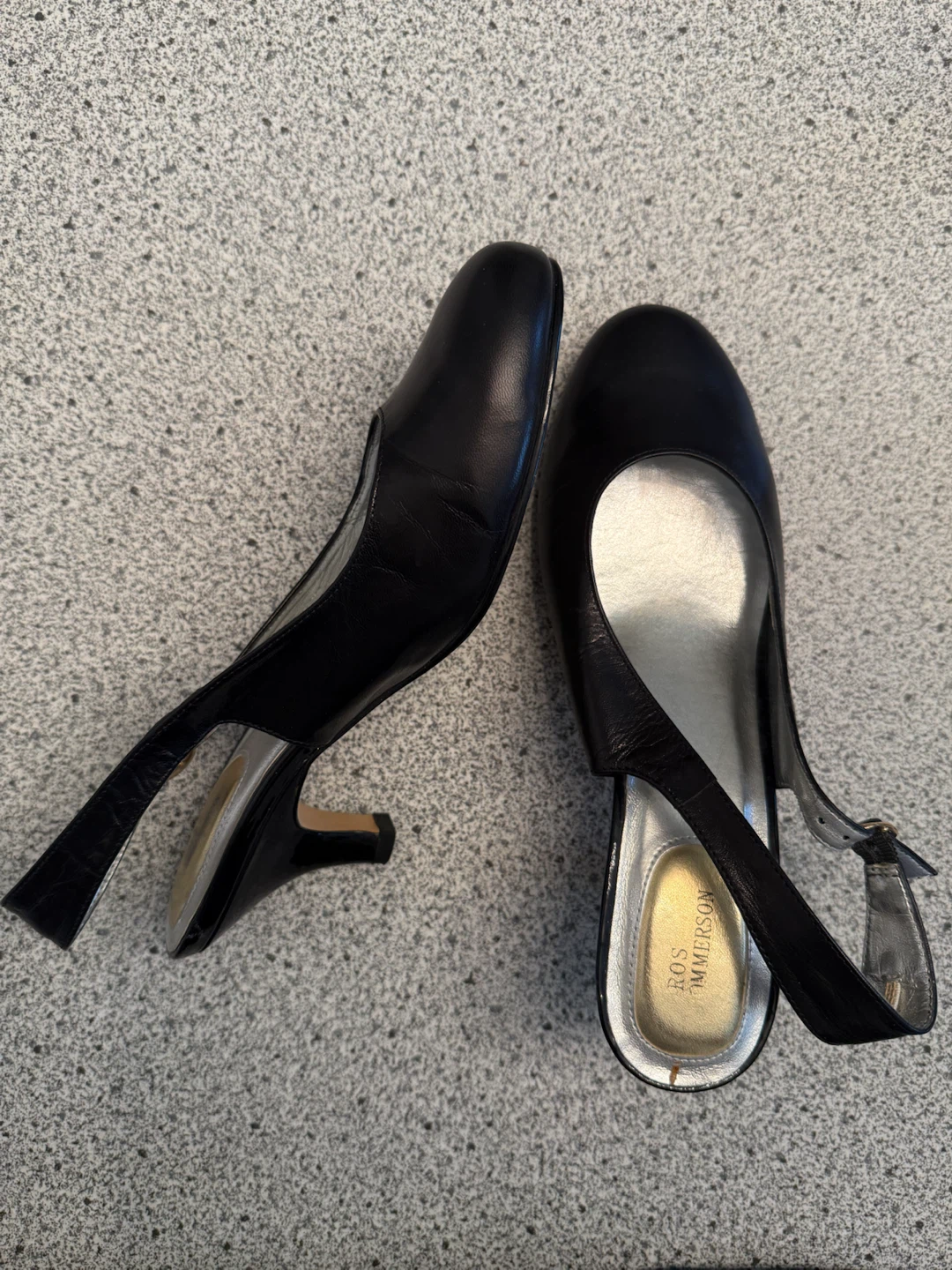 Black Slingback Heels by Ros Hommerson