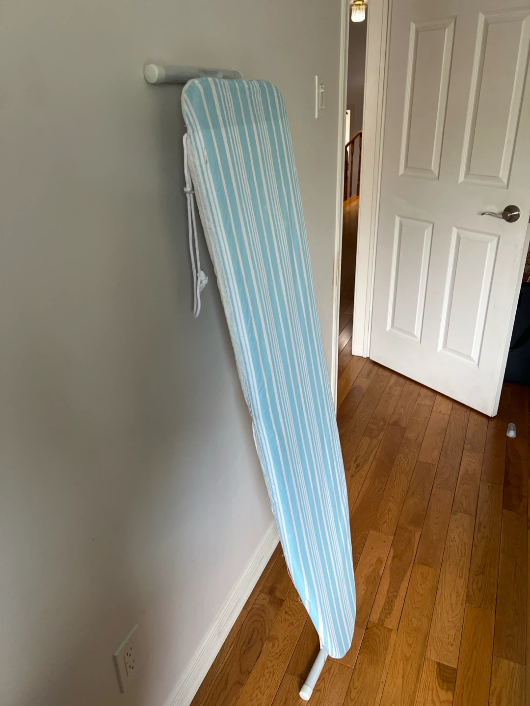 Wall Mounted Ironing Board with Blue and White Stripes - photo 2
