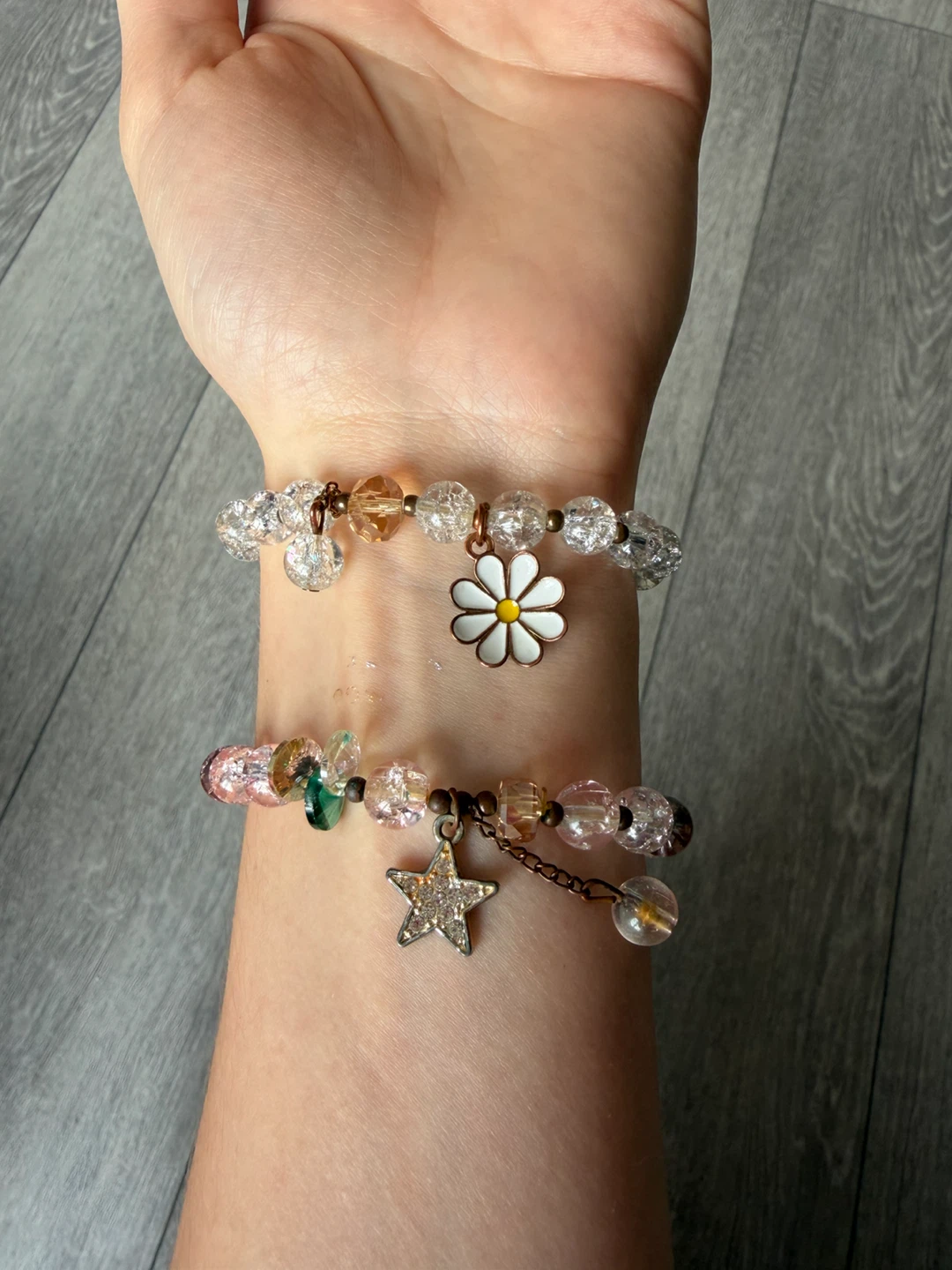 Beaded Charm Bracelets - Daisy & Star Charms - photo 2