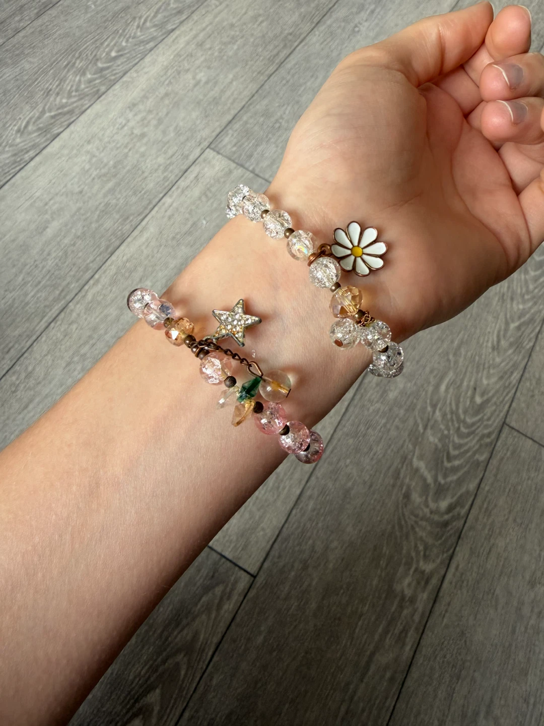 Beaded Charm Bracelets - Daisy & Star Charms - photo 3