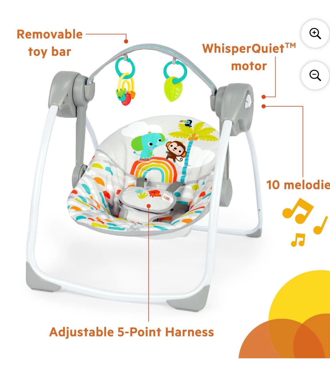 Bright Starts "Hugs & Wishes" Portable Baby Swing - photo 2