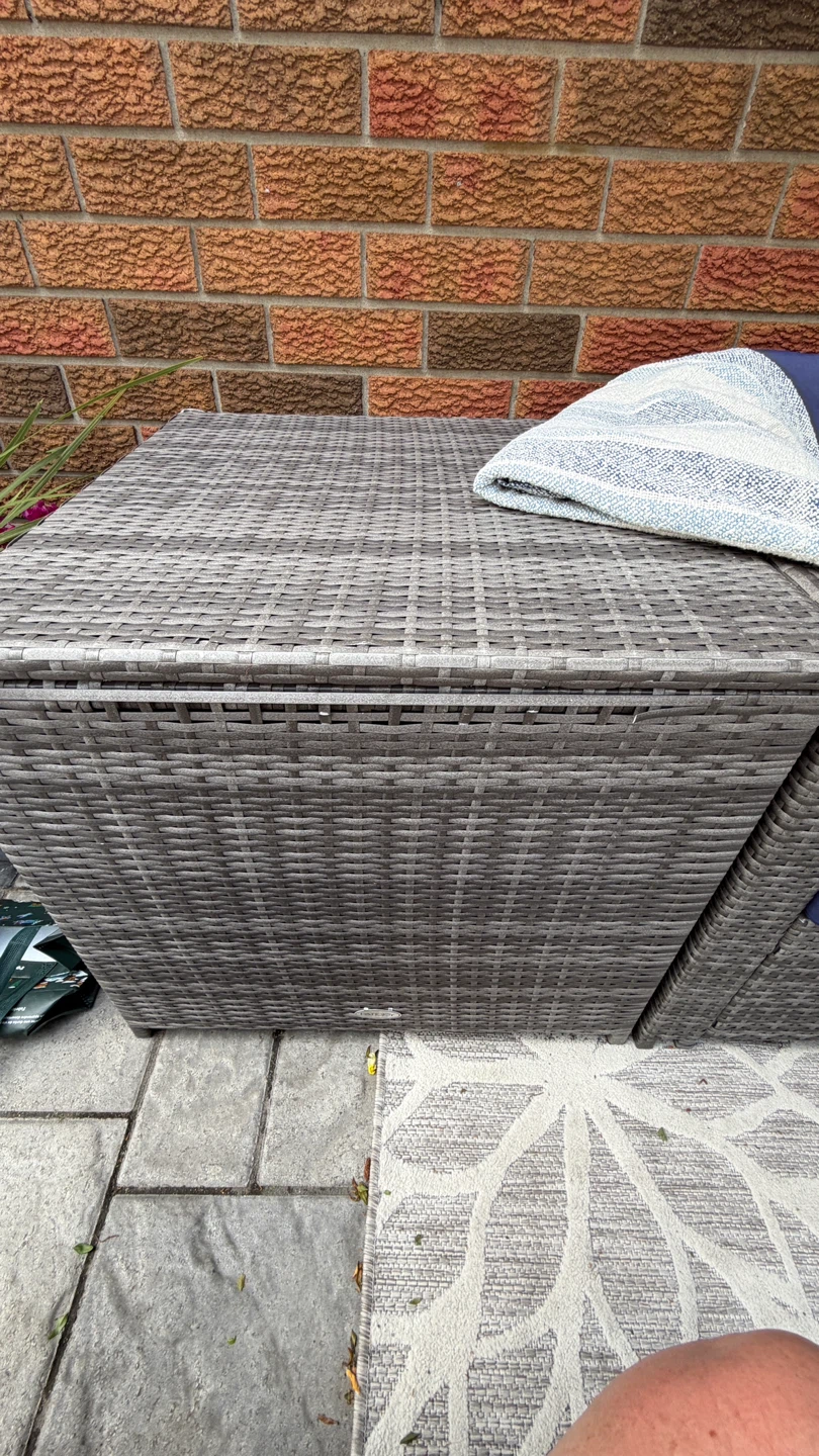 8 Piece Wicker Conversational Set with Blue Cushions - photo 3