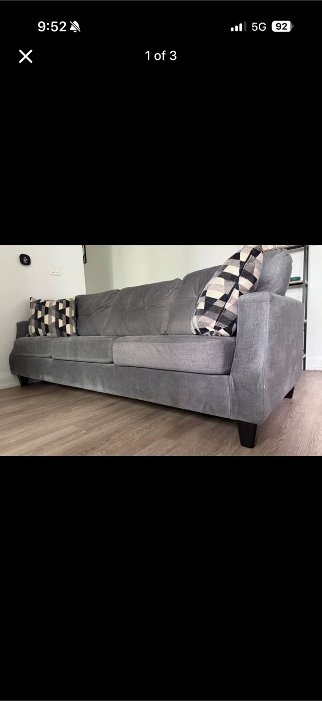 Grey Sofa with Accent Pillows
