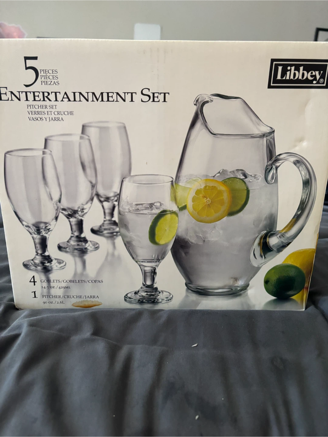 Libbey 5-Piece Entertainment Set with Pitcher and Goblets