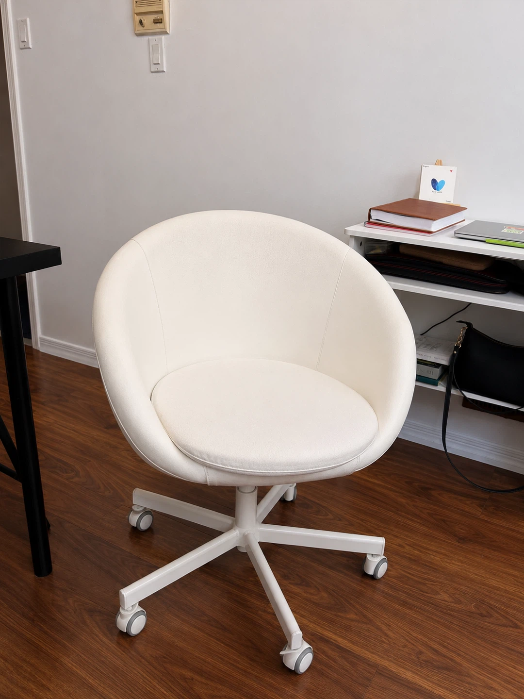White Office Chair with Wheels