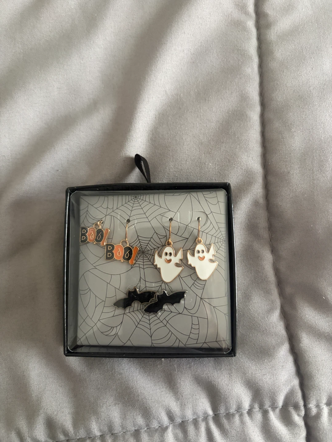 Halloween Earrings Set - Ghosts, Bats, and 'BOO'