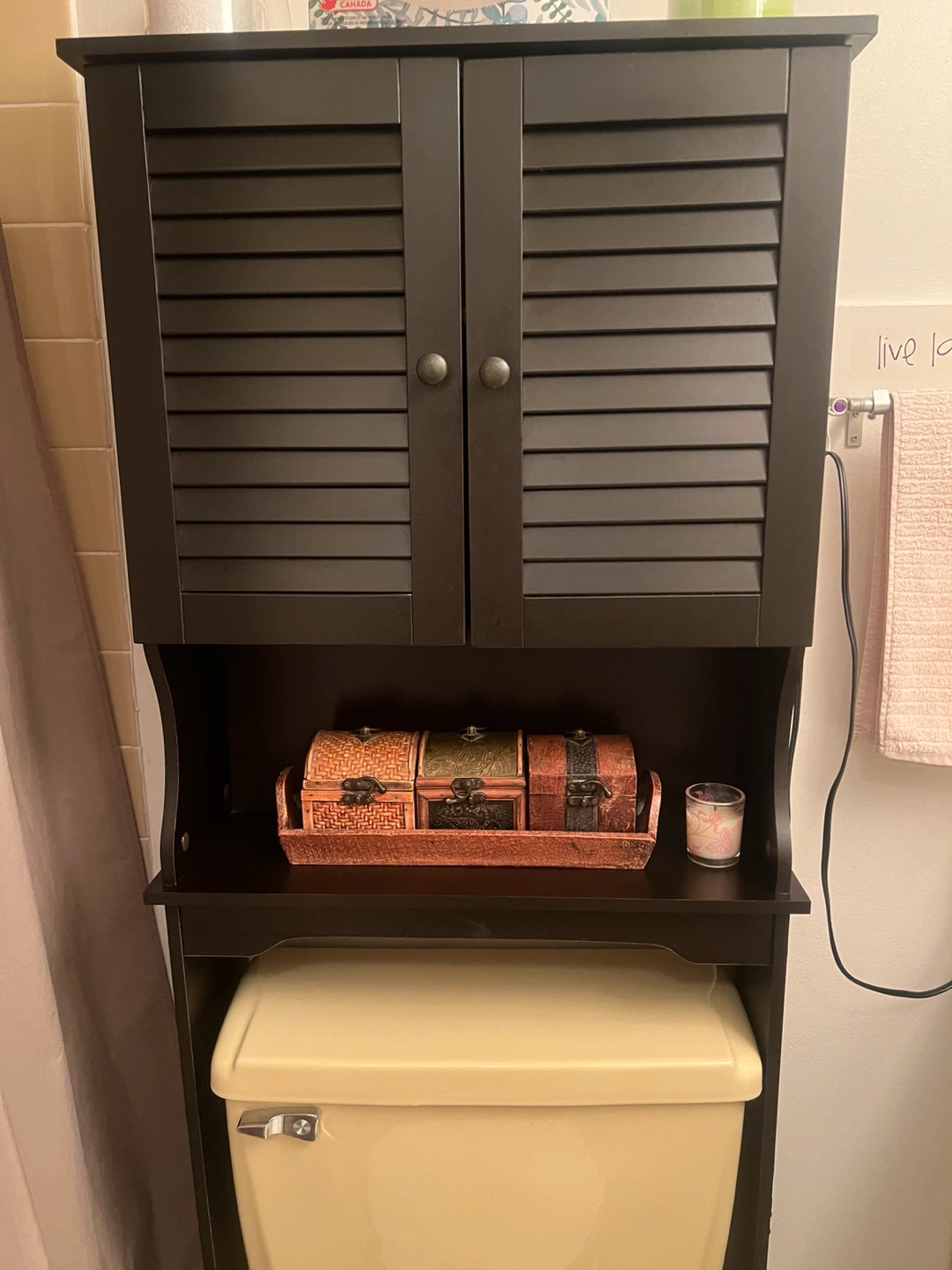 Dark Brown Over-the-Toilet Storage Cabinet