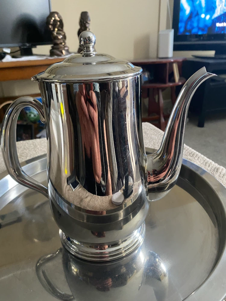 IKEA Stainless Steel Serving Tray with Coffee Pot - photo 3