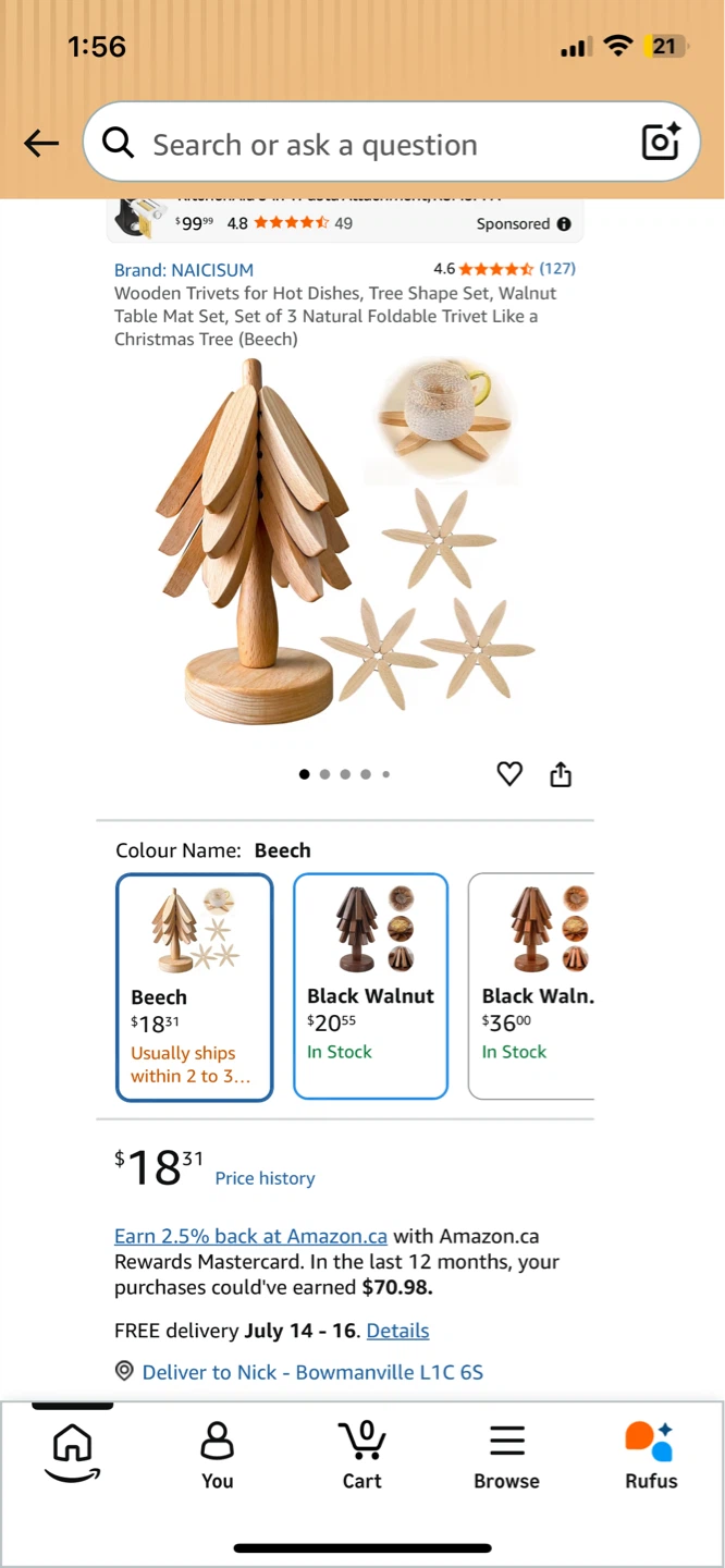 NEW! Wooden Trivet Tree