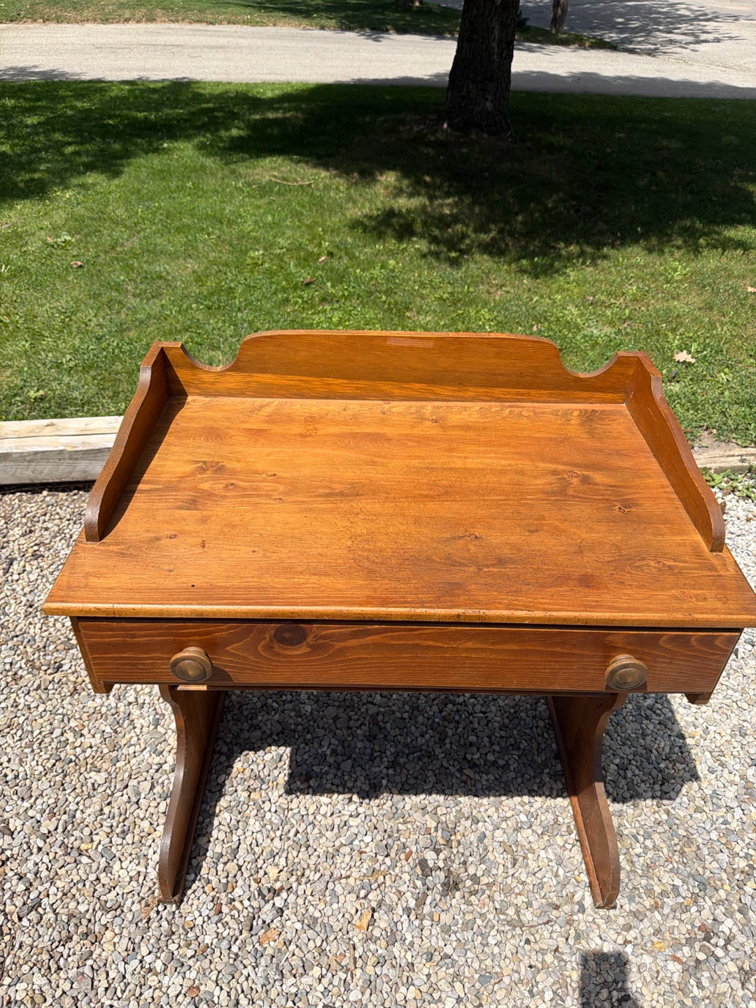 Wooden Writing Desk with Drawer - photo 2