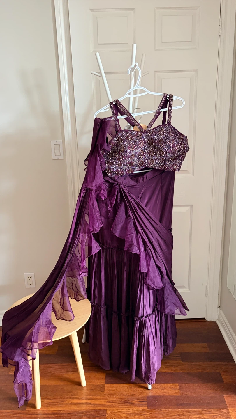 *Rent for $30* Beaded Sharara set with  ruffle duppatta