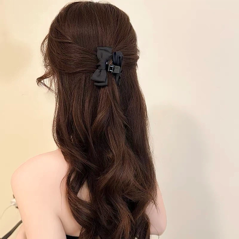 2 Black Bow Hair Claw Clips - photo 3