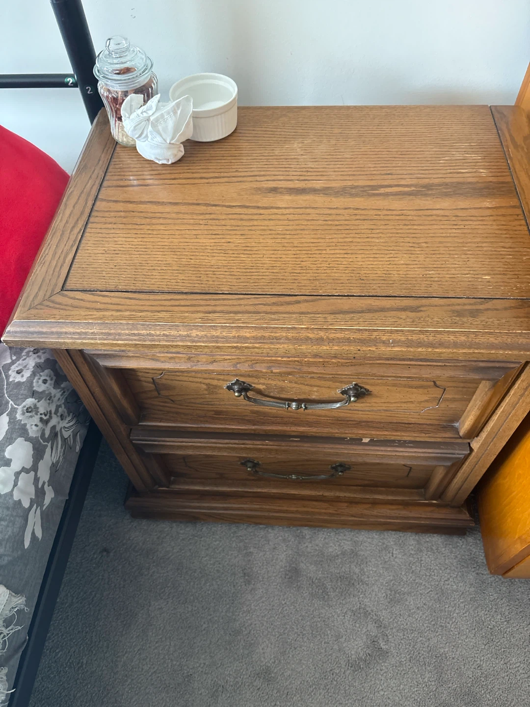 Wooden Two-Drawer Nightstand