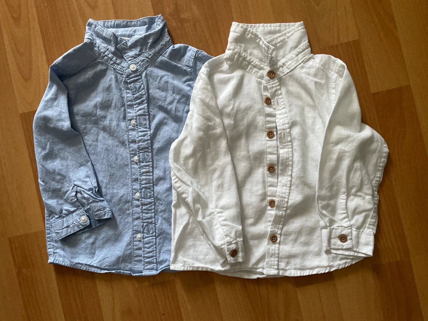 Boys Long Sleeve Dress Shirts (Blue & White) - Size for 18m