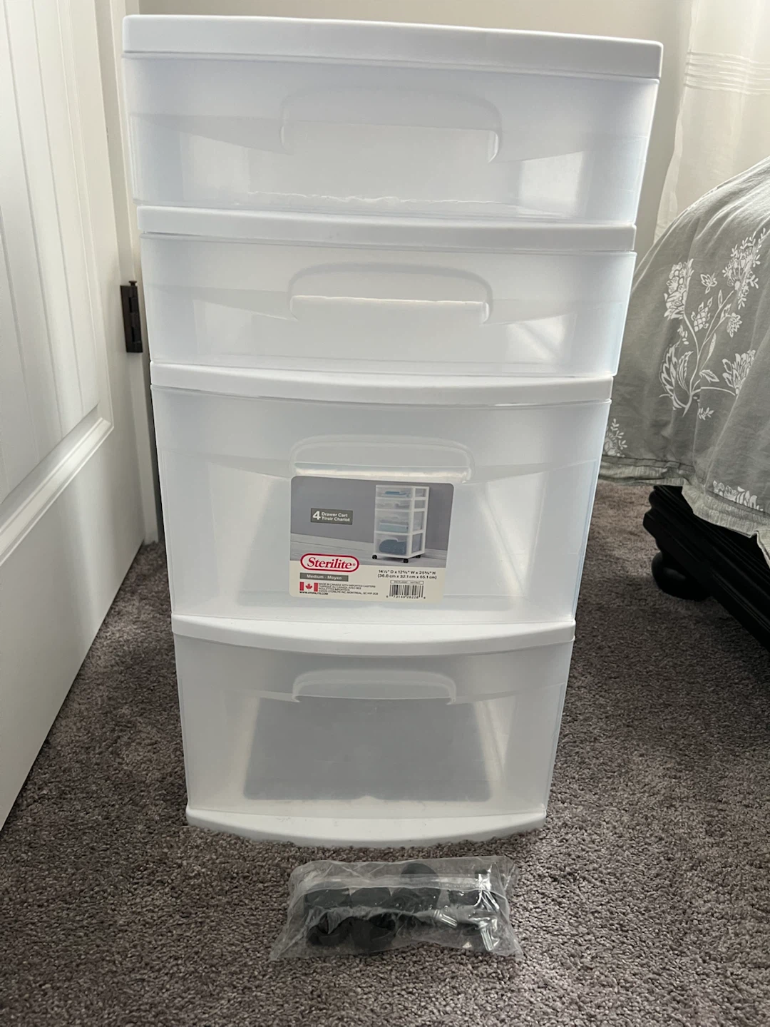 Sterilite 4-Drawer Medium Rolling Cart