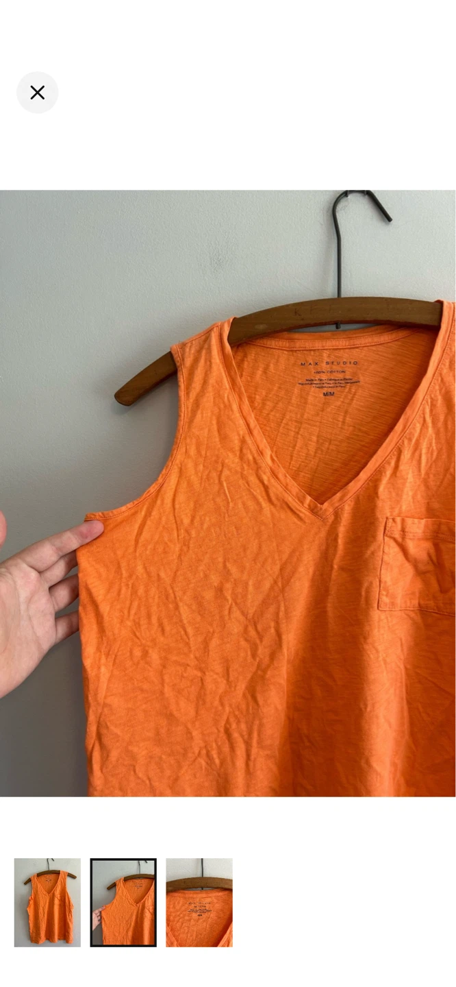 Max Studio Orange V-Neck Tank Top M/M - photo 2