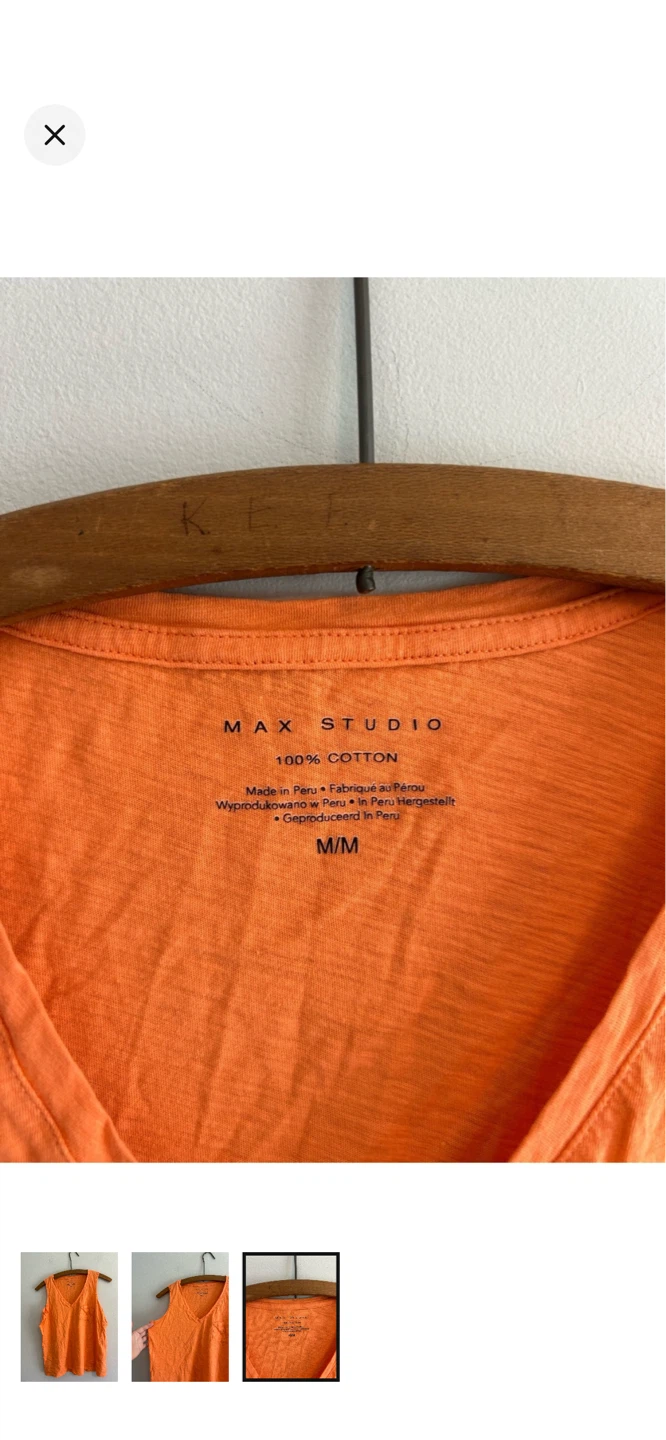 Max Studio Orange V-Neck Tank Top M/M - photo 3