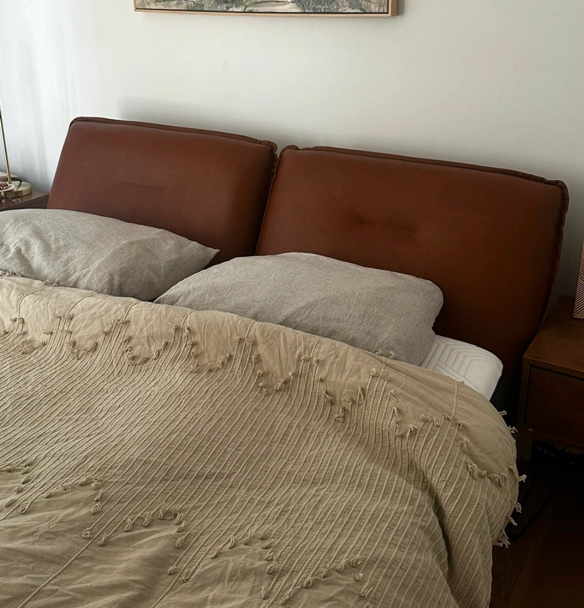 Leather Pillow/Head Board Queen Bedframe - photo 5