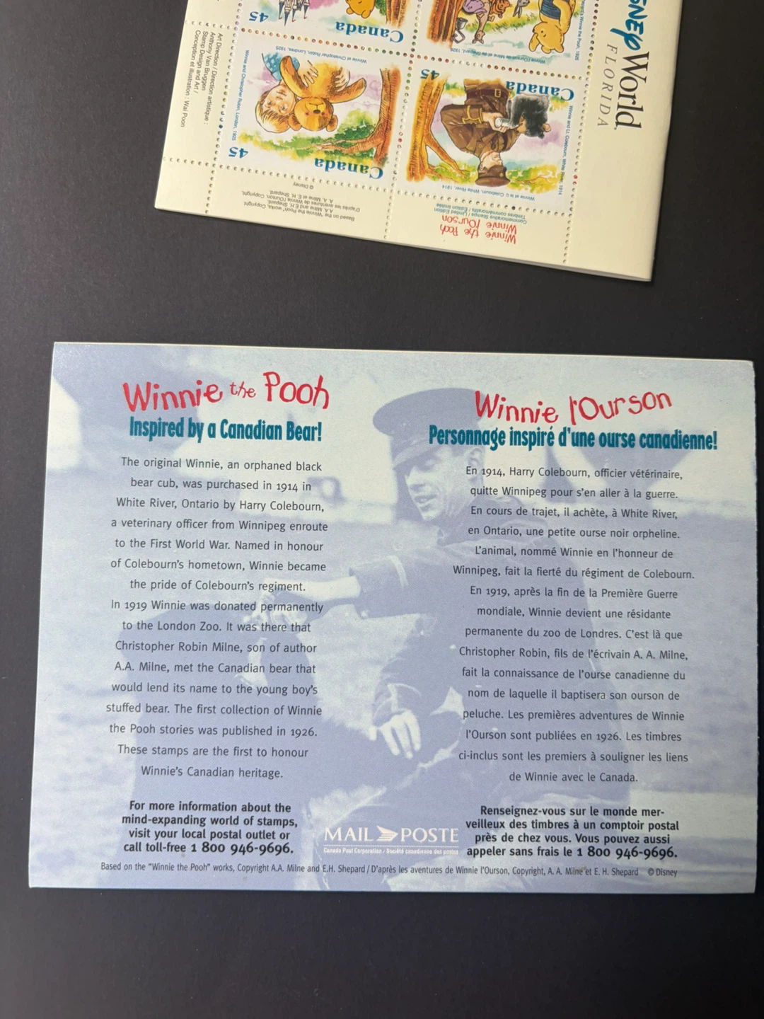 Winnie the Pooh Canada Souvenir Stamp Sheet UNUSED - photo 4