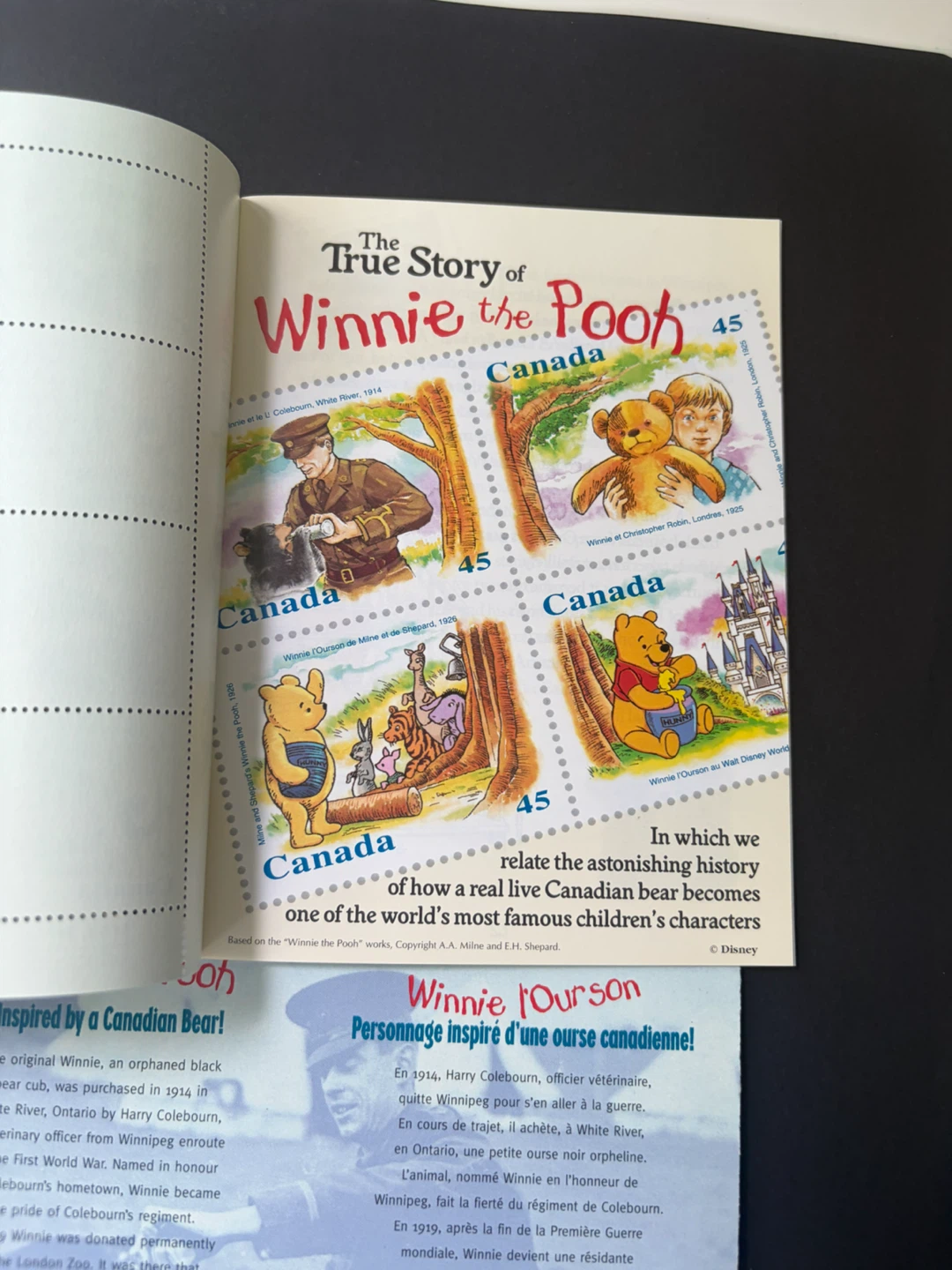 Winnie the Pooh Canada Souvenir Stamp Sheet UNUSED - photo 5