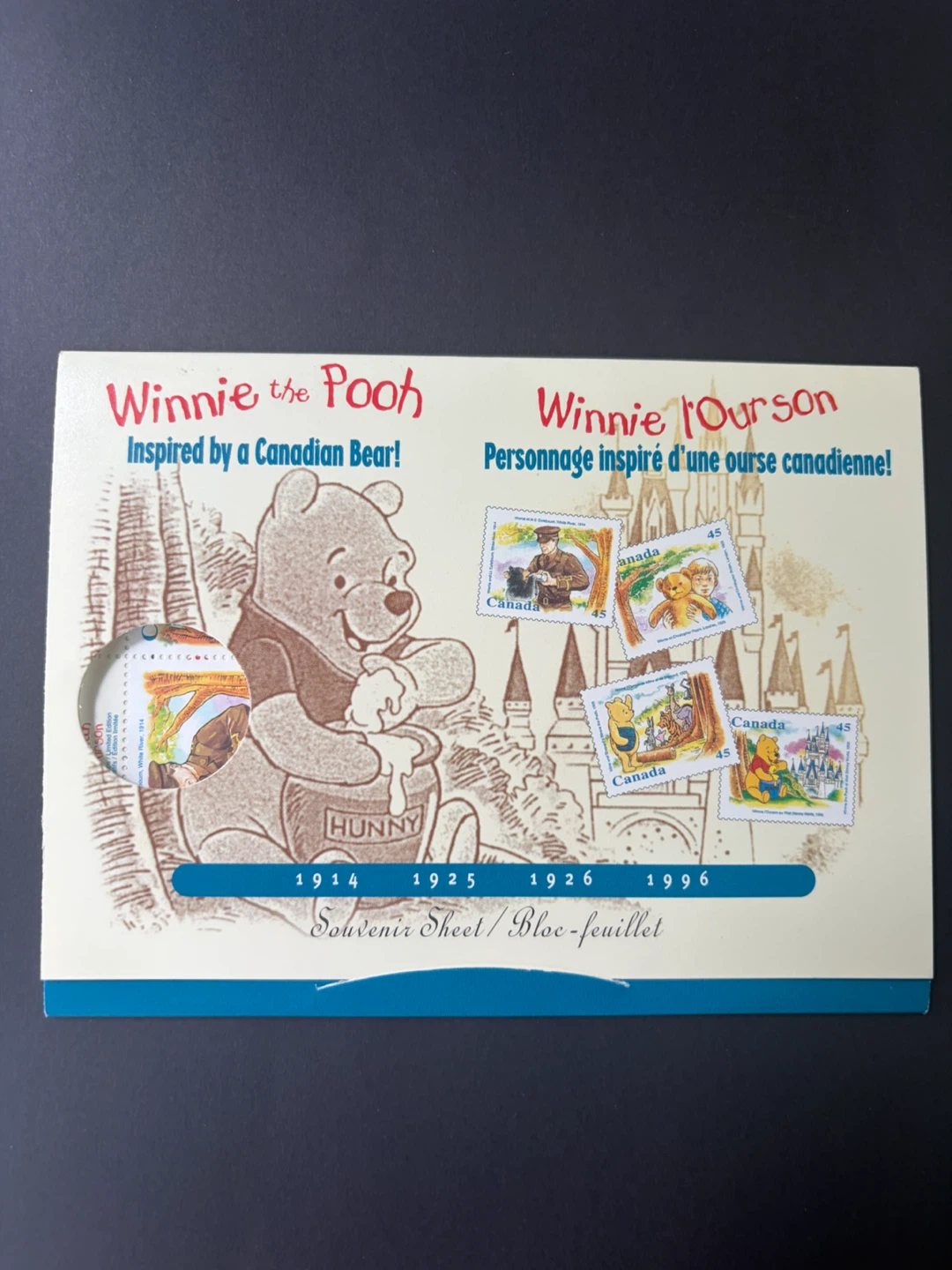 Winnie the Pooh Canada Souvenir Stamp Sheet UNUSED - photo 2