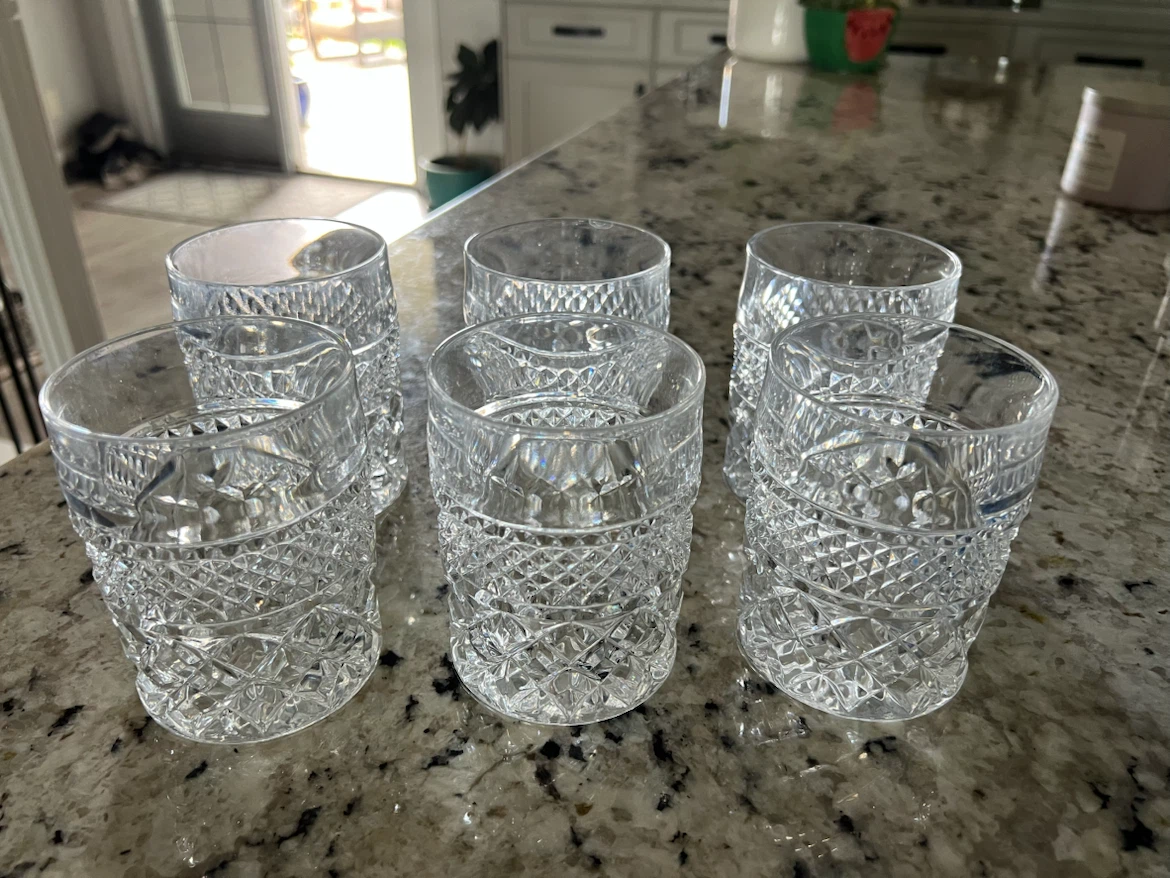Set of 6 Crystal Cut Tumblers