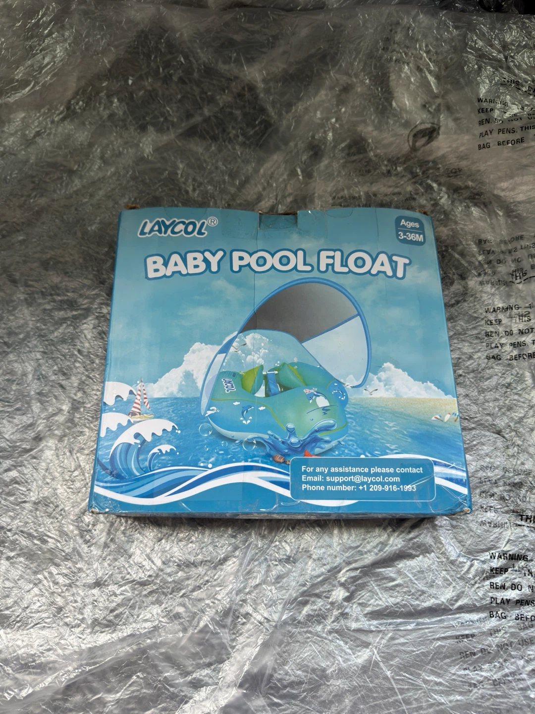 Baby Pool Float with Net Canopy Swimming Ring