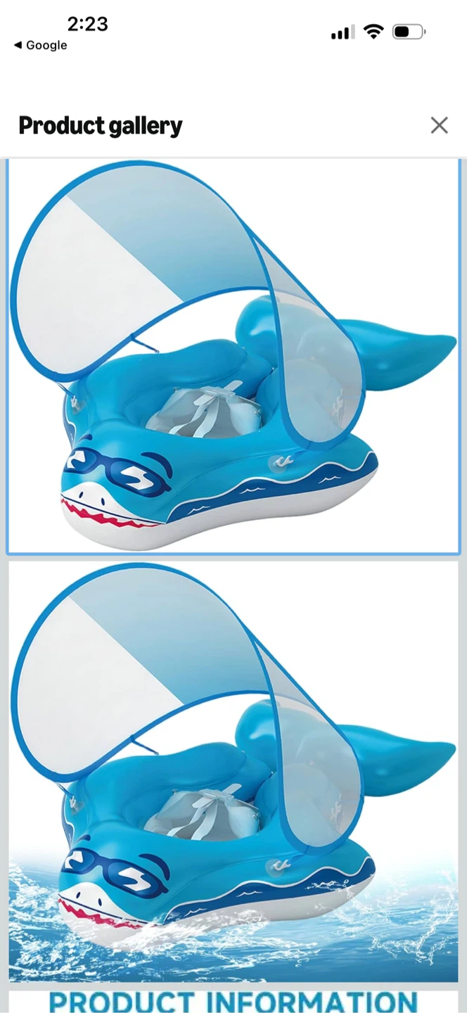 Baby Pool Float with Net Canopy Swimming Ring - photo 3