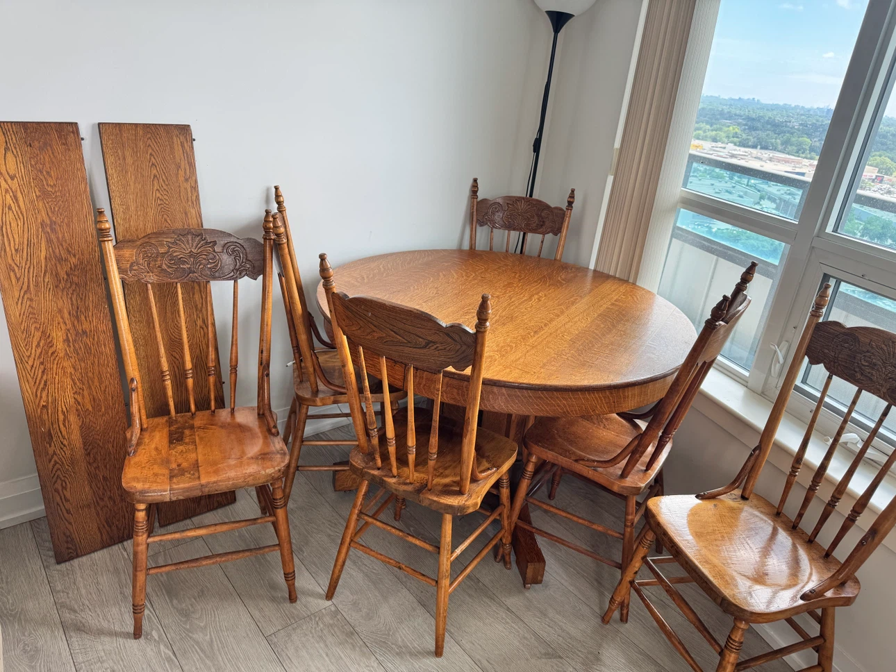 100-Year-Old Antique Solid Oak Dining Set – 6 Chairs - photo 4