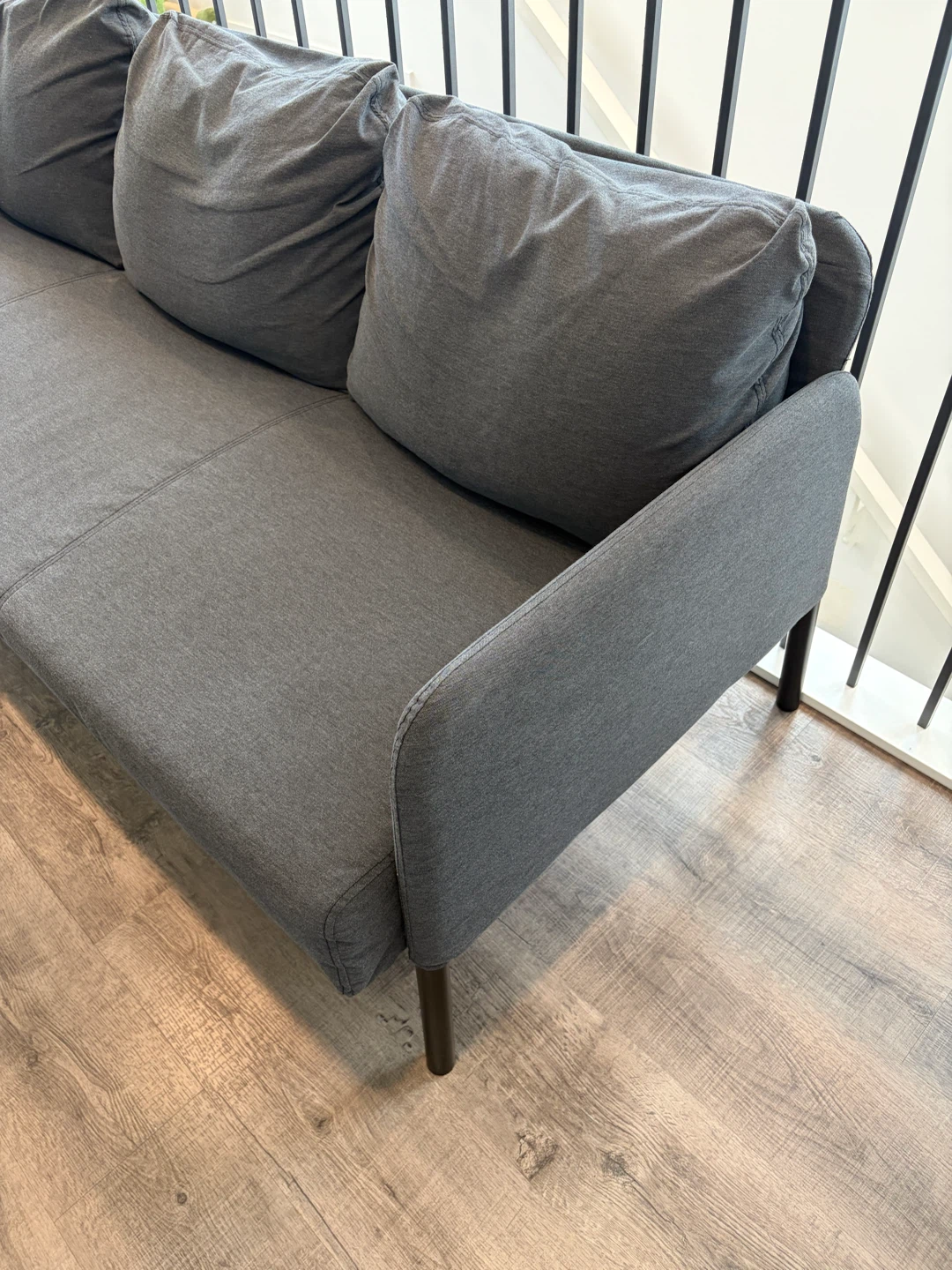 IKEA sofa 3 seats in dark grey colour - photo 3