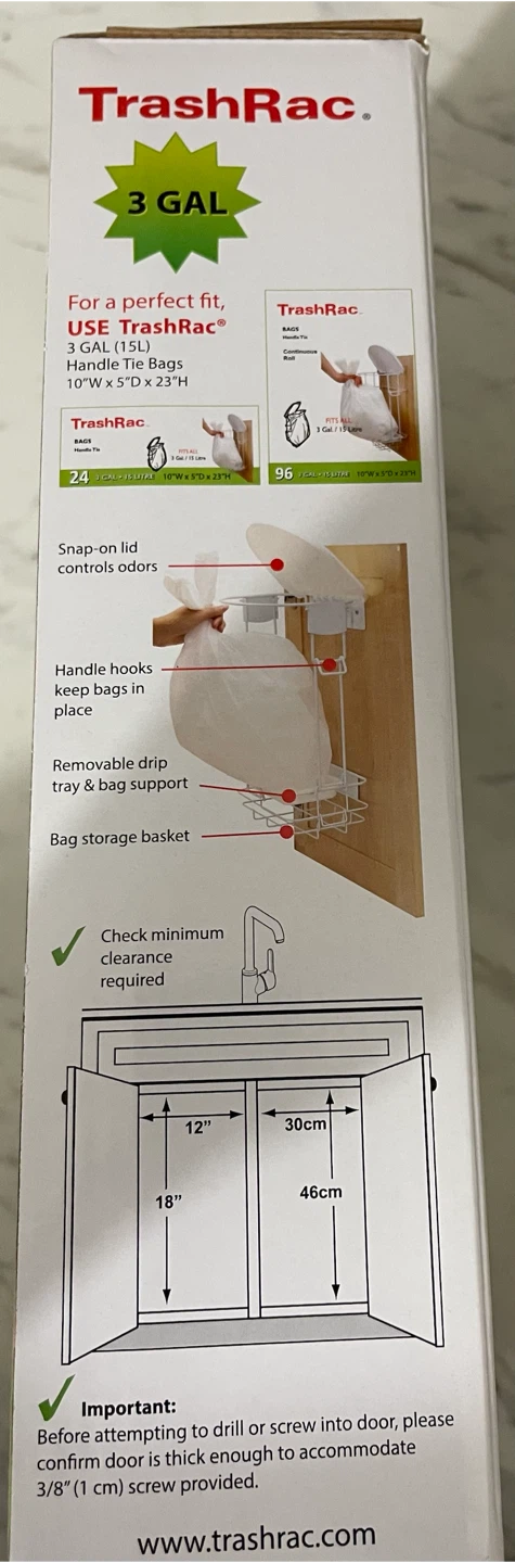 TrashRac In Cupboard Trash Rack System - 3 Gallon - photo 4