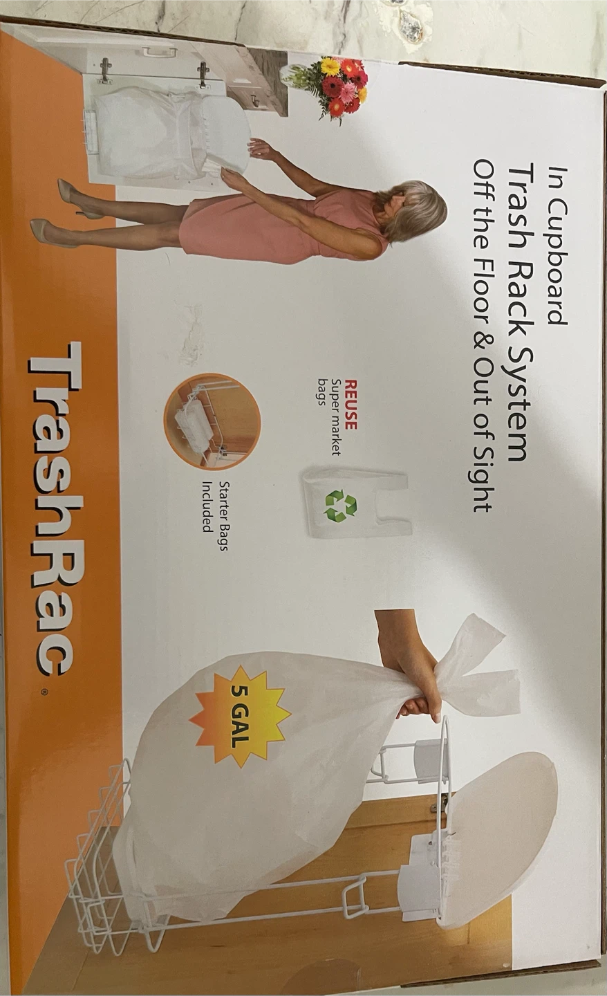 TrashRac 5 Gallon In-Cupboard Trash Rack System