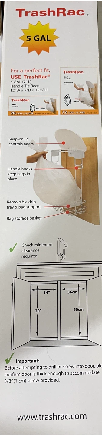 TrashRac 5 Gallon In-Cupboard Trash Rack System - photo 4