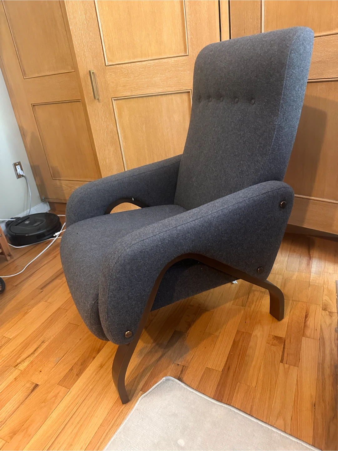 Dark Gray Upholstered Accent Chair